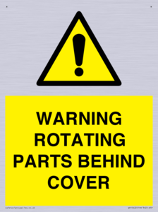WARNING ROTATING PARTS BEHIND COVER